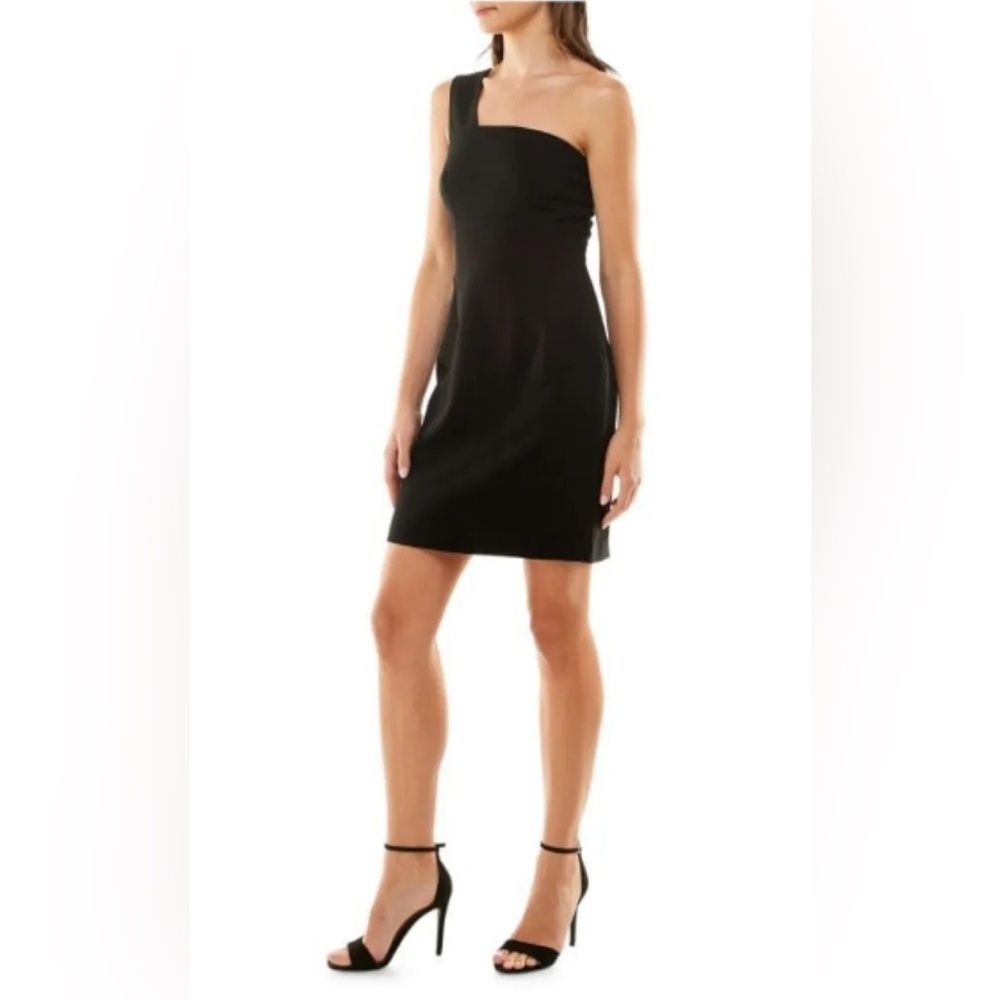 Nicole Miller One Shoulder Sleeveless Bodycon Crepe Dress Sz 10 NWT